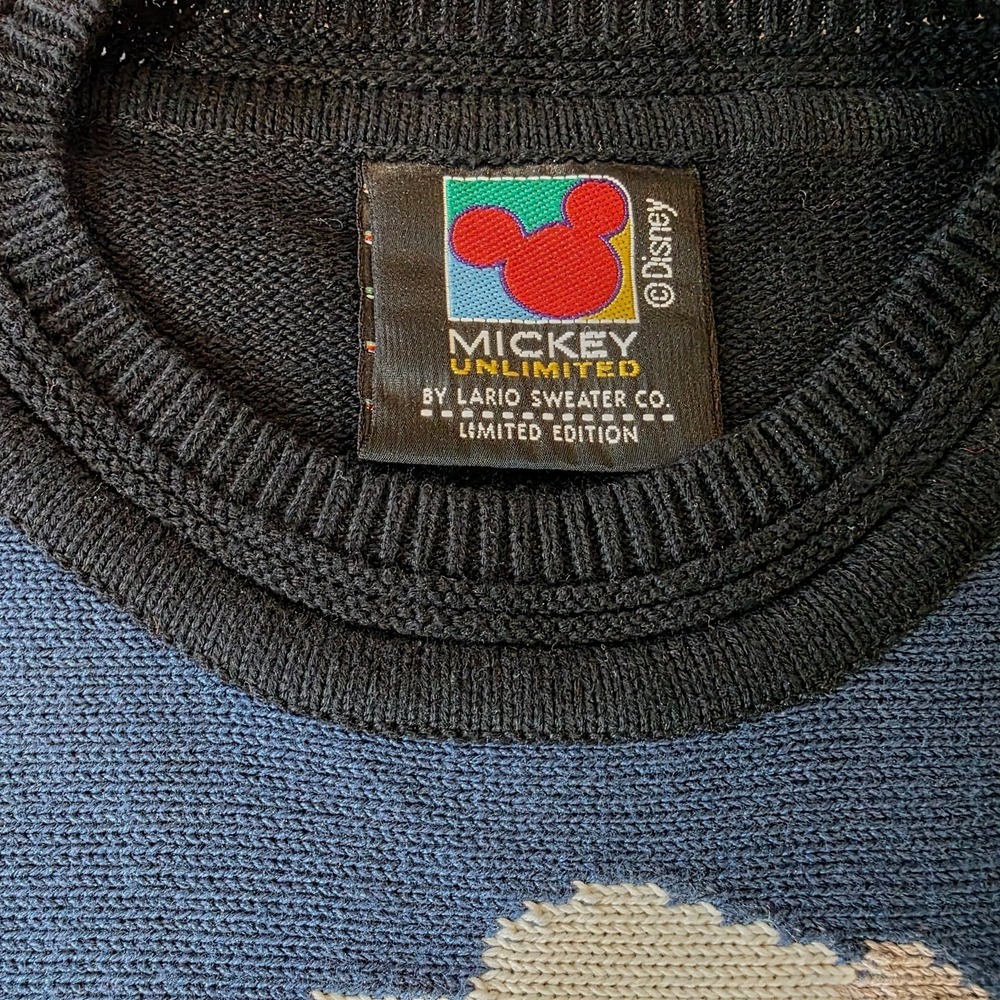Vintage Disney Mickey Unlimited Golf Sweater Men M Goofy Donald Duck Lario Rate - Picture 3 of 12